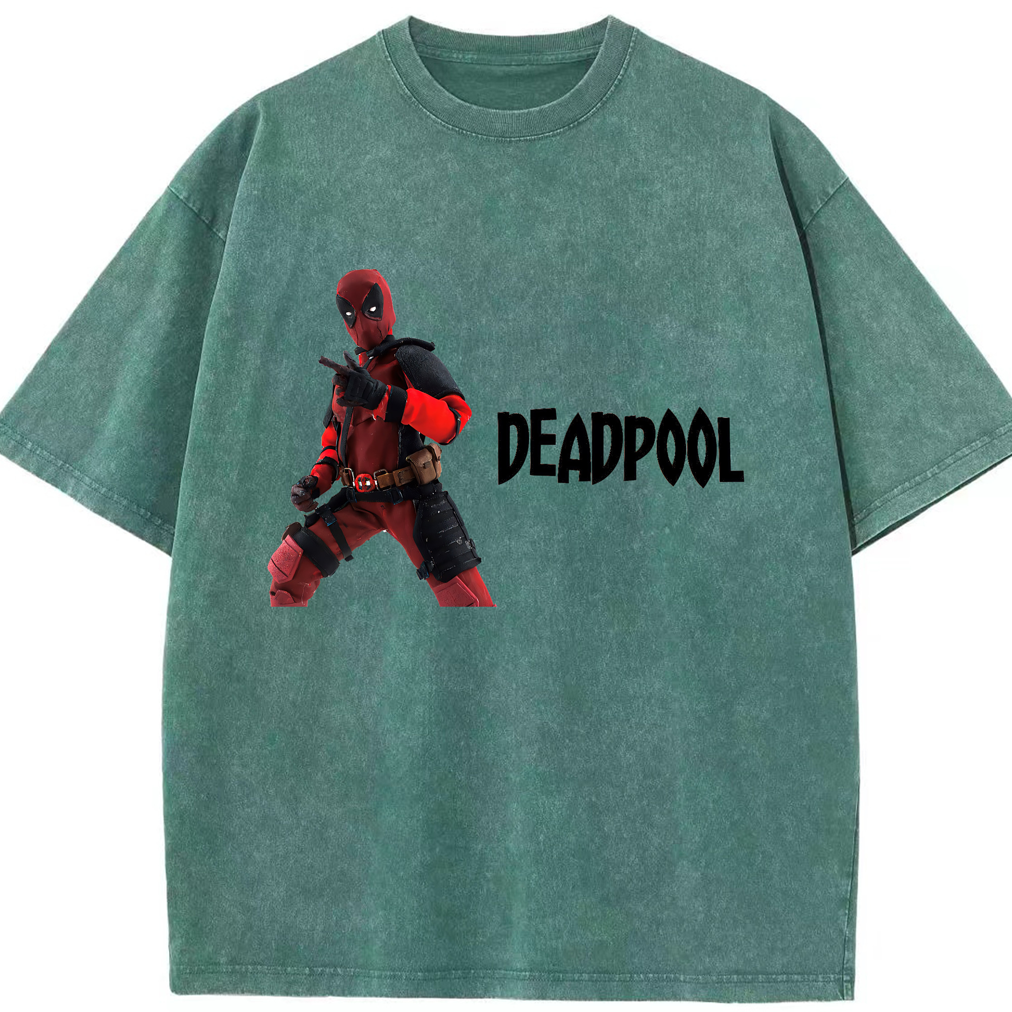（画像用） Deadpool デッドプール 綿100% ヴィンテージ風 半袖Tシャツ（フロントプリント）